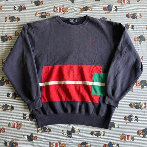 Vintage 90s Polo Ralph Lauren Stadium 1992 Sweatshirt Size Medium
